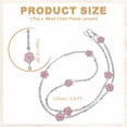 thumbnail image 2 of Uxcell Metal Chain Phone Lanyard, Anti Theft Crossbody Strap with Detachable Tether Tabs Pink, 2 of 7