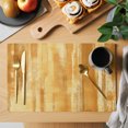 thumbnail image 2 of Golden Brown Ombre Placemats Set of 8 Modern Abstract Art Oil Painting Place Mats Indoor Wipeable Table Mats Washable Cloth Dining Table Placemats for Kitchen Holiday Party Home Decor 13x19 Inch, 2 of 9