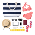 thumbnail image 5 of Bolsa De Playa con Rayas Para Mujer Belug,  Azul Marino con Blanco, 5 of 5