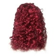 thumbnail image 2 of YSGFHGJW Human Hair Wig,Short Roll Curly Hair Middle Score Wig Fashion Natural Wig High Temperature 17.71in Long Wig For Women Daily Life,Wine, 2 of 5