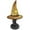 Yellow, variant on Yucurem 7.1" Gothic Witch Hat Lamp, Stained Glass Resin Nightstand Night Lights, Spooky Halloween Decor (Red)