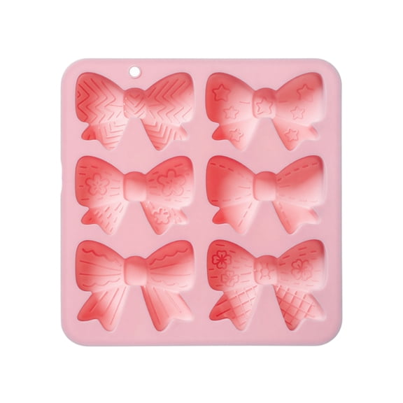 Silicone Candy Chocolate Mold Pink Bow Shaped Baking Ice Tray For Cake Making 1 Pack