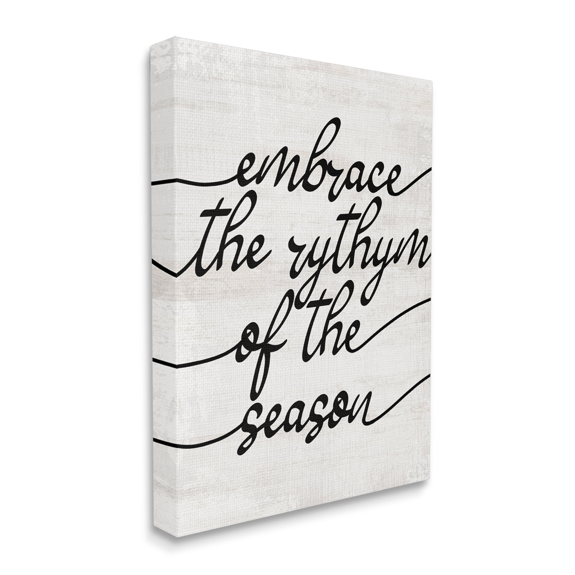 Stupell Industries Rhythm of the Season Phrase Inspirational Painting Gallery Wrapped Canvas Print Wall Art, 16 x 20