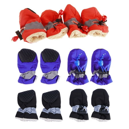 GOOHOCHY Waterproof Dog Boots Paw Non Slip Shoes for Small Dogs Outdoor Large Red