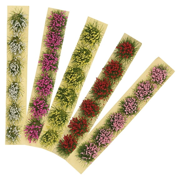 5 Sets Miniature Doll House Outdoor Green Plants Flower Cluster