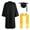 Black, variant on Joernso 3 Pcs/Set Graduation Costume Matte Graduation Cap Shoulder Stoles And Gown Set Unisex Loose Fit Gown for High School College Postgrad Graduation Ceremonies