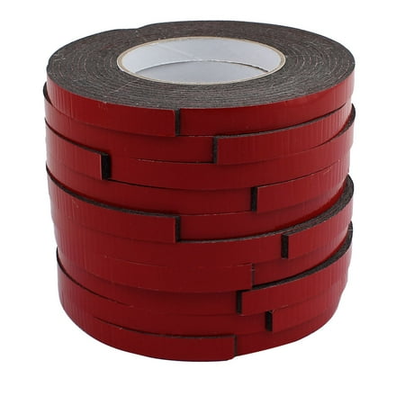 

10pcs 5M 12mm x 3mm Dual-side Adhesive Shockproof Sponge Foam Tape Red Black