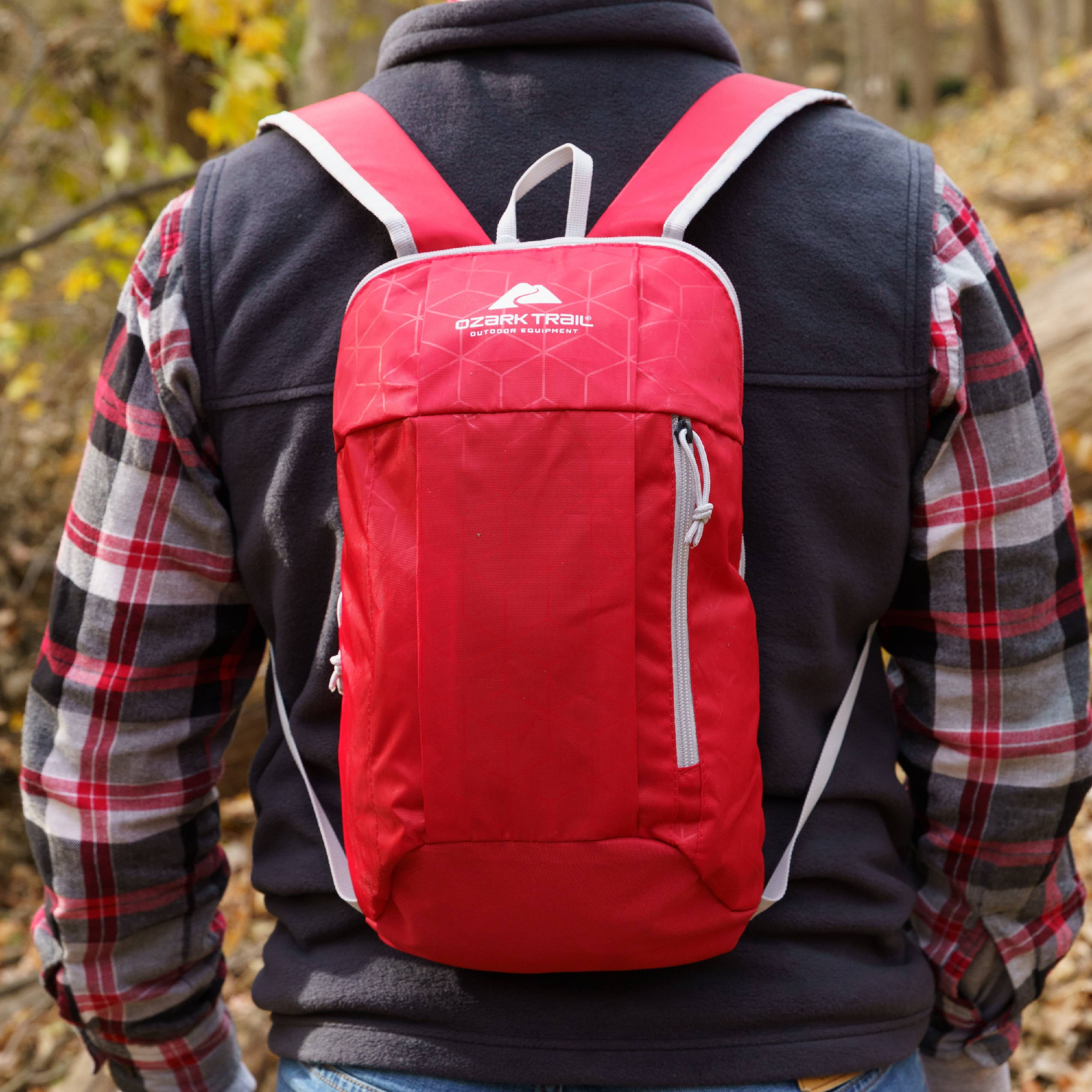 Ozark Trail - Brandclub - Ozark Trail 10 Liter Adult Unisex Backpack, Recycled Outer Shell, Embossed Print, Red Ozark Trail - Brandclub - Ozark Trail 10 Liter Adult Unisex Backpack, Recycled Outer Shell, Embossed Print, Red