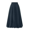 thumbnail image 5 of Efsteb Womens Skirts Elastic Waist Pleated Long Skirt Casual Fashion Spring Fall Solid Color Comfy Skirts (Navy,M), 5 of 7
