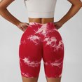 thumbnail image 3 of Pantalones cortos de yoga para mujer Tie Dye sin costuras elásticos para mujer levantamiento de glúteos de cintura alta pantalones cortos de yoga para deportes correr fitness, 3 of 6