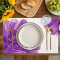 thumbnail image 4 of Purple Gold Placemats Set of 6, Abstract Flower Ombre Aesthetics Paint Placemats for Dining Table, Place Mats for Kitchen Tabletop, Waterproof Wipeable Dining Table Mats Set, 4 of 9