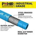 thumbnail image 3 of POHIR  50FT 4800 PSI Pressure Washer Hose 3/8" for Cold & Hot Water (Up to 248℉) Kink Resistant Industrial Grade Steel Wire Braided QC Ends with 2 M22-14mm to 3/8" Adapters for Professional and Home, 3 of 10