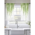 thumbnail image 5 of Green Sheer Curtains 45 Inch Length 2 Panels Set, Summer Botanical Leaves Watercolor Voile Window Treatment Rod Pocket Small Kitchen Curtains Drapes for Bedroom 52"x45"x2, 5 of 7