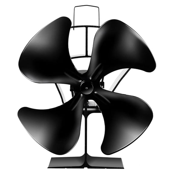 4-Blade Stove Fan, Multi-Function Fuel Heat Powered Fan, Black, 6.5''X 3.0''X9.0''(LXWXH), 1.5 lb