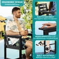 thumbnail image 3 of Cobiod Adirondack Bar Set, 3-Piece Outdoor Patio Furniture Set with 3 Bar Height Chairs and Table, HDPE All-Weather Bistro Set for Balcony,Arubablue, 3 of 6