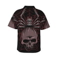 thumbnail image 3 of Picia Spider with Skull Gentle Cotton Regular Fit Short Sleeve Casual Hawaiian Shirt for Men-XX-Large, 3 of 9