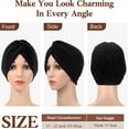 thumbnail image 3 of Minzimin 6 Pieces Turbans for Women Soft Turban Head Wrap Headwear Pleated Beanie Cap Hair Loss Hat (Black, Dark Blue, Beige, Gray, Purple, Navy Blue), Medium, 3 of 7