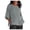 Gray, variant on Women's Tops Ladies Casual Fashion Cropped Sleeves Round Neck Blouse Cotton Linen Loose T-Shirt Blouse Red L