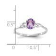 thumbnail image 2 of 14K White Gold Ring Band with Stones (02) February Amethyst Oval Purple, Size 7, 2 of 2