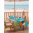 thumbnail image 2 of Outdoor Tablecloth with Umbrella Hole for Patio/Picnic/Party/Camping, Summer Pool Waterproof Table Cloth Rectangle Table Cover Washable, Tropical Botanical Swimming Ring (52"x 70"), 2 of 9