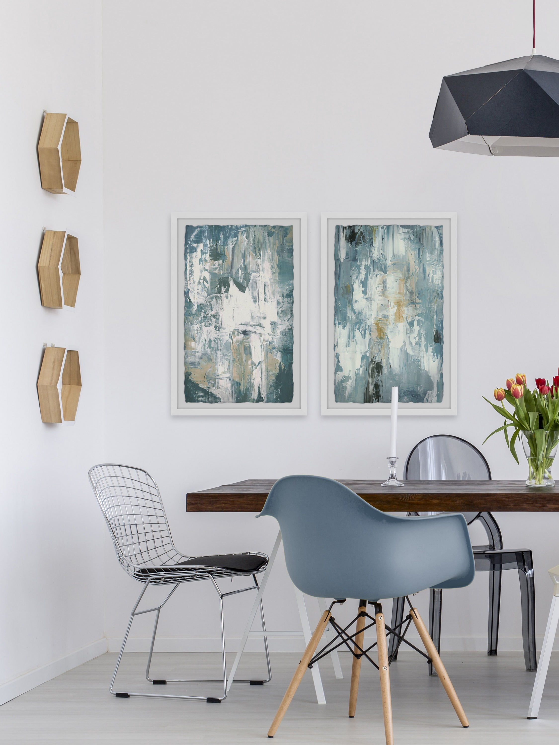 Marmont Hill Chaos Gray Diptych, Art Prints, 48.00" x 1.50"