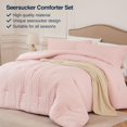 thumbnail image 4 of Pink Queen Comforter Set - 3 Pieces Seersucker Lightweight Bedding Comforter Sets (1 Soft Fluffy Comforter & 2 Pillowcases) - All Seasons Cozy Cute Bed Sets for Women Girls, 4 of 13
