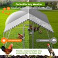 thumbnail image 5 of HARIPUL Large Metal Chicken Coop 19.7 x 9.8 x 6.6 Ft, Walk-In Chicken Run with Weatherproof Cover for Yard, Extra Large Poultry Cage for Ducks, Rabbits, Geese - Heavy Duty Outdoor Pen, 5 of 8