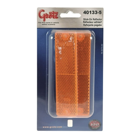 Grote 40133-5 Yellow Mini Stick-On / Screw-Mount Rectangular Reflectors