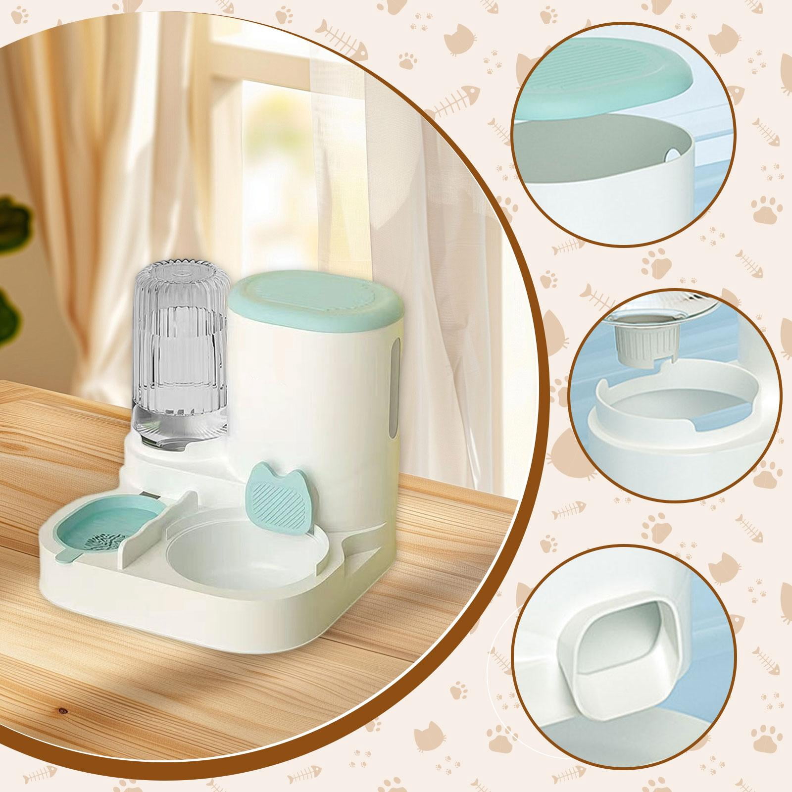 Serenable Automatic Cat Feeder and Water Dispenser Automatic Pet Feeder Compact Pet Supplies Travel Supply Food feed Dog Bowl for Puppy blue