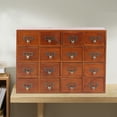 thumbnail image 2 of 16 Drawers  Vintage Tabletop Library Card Catalog Cabinet Apothecary Storage Box, 2 of 24