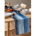 thumbnail image 6 of Ldtrchee Blue Table Runner 72 Inches, Vintage Modern Ombre Oil Painted Abstract Art Bed Runner Dresser Scarves Tabletop for Indoor Outdoor Parties/Ceremony/Banquet, 14" x 72", 6 of 8