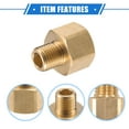 thumbnail image 4 of Unique Bargains Pressure Washer Connector Fitting G1/2" to M14x1.5 Male and Female Hose Adapter Accessories Brass, 4 of 6