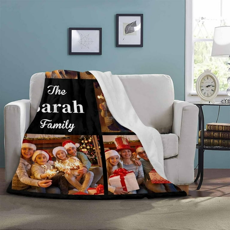 Customized Photo Text Flannel Throw Blanket for Family Loved Ones Husband Mom Dad Daughter 40x30inch Walmart