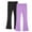 Blue, variant on 2 Pack Kids Flare Leggings Set Solid Color Yoga Bootcut Pants Elastic Waist Activewear Dance Bell Bottoms Hot Pink