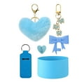 thumbnail image 1 of Colgante bola de pelo, juego de tazas de silicona, lazo, pajita, pareja de peluches, llavero con forma de corazón, 1 of 4