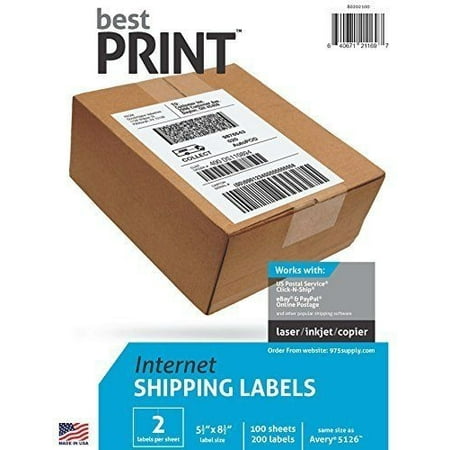 Best Print 200 Half Sheet - Best Print Shipping Labels - 5-1/2