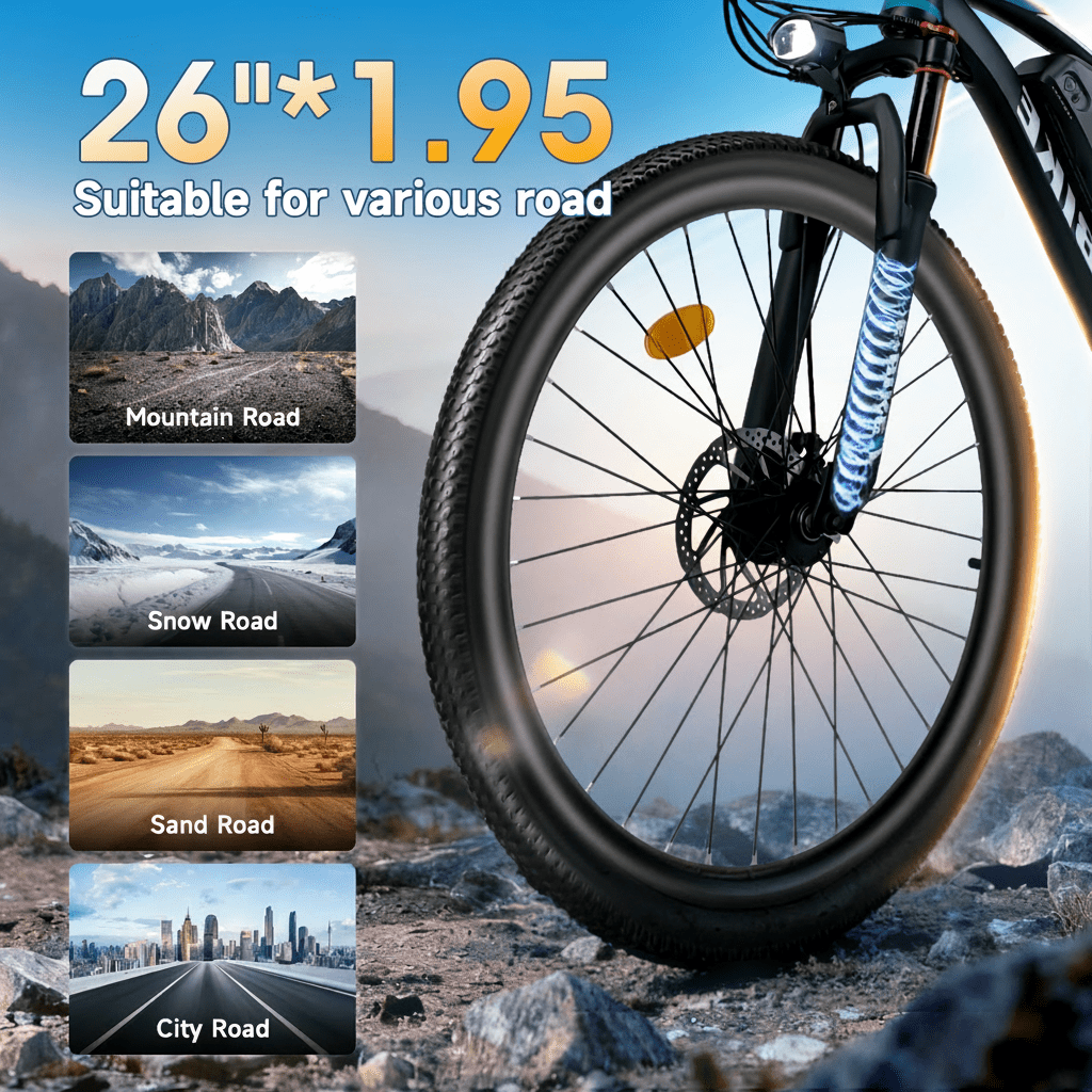 26" Electric Bike for Adults, ebike 750W Peak Power Motor, 35Miles 25MPH Electric Mountain Bike with 432Wh Removable Battery, 7-Speed,UL 2849