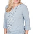 thumbnail image 4 of Alfred Dunner Womens Petite Center Scroll Embroidered Side Tie Top, 4 of 4