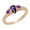 Amethyst, variant on Collection 7X5MM Pear Morganite & Round White Diamond 3 Stone Teardrop Engagement Ring for Women (0.10 ctw, Color I-J, Clarity I1-I2) in 18K Yellow Gold, Size 8