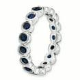 thumbnail image 3 of 925 Sterling Silver Created Sapphire Stackable Ring Birthstone September Gemstone, 3 of 8