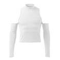 thumbnail image 4 of Stamzod Mens Cold Shoulder Tops Slim Fit Casual Pullover Skinny Long Sleeve T-Shirt Sexy Crop Tops Mock Neck Tee Plus Size On Sale, 4 of 5