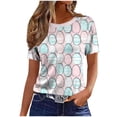 thumbnail image 5 of Vekome Easter Short Sleeve Tops for Women Plus Size Shirts Crewneck Holiday Tee Shirts Easter Eggs Holiday Pullover Tops, 5 of 5