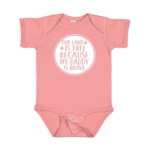Inktastic Military Daddy is Brave Land is Free Boys or Girls Baby Bodysuit