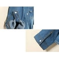 thumbnail image 6 of Scyoekwg Clearance Trendy Long Sleeve Tops for Women Women's Casual Jean Top Knot Tie Denim Shirt Jacket 3/4 Sleeve Button Down Crop Blue XXL, 6 of 8
