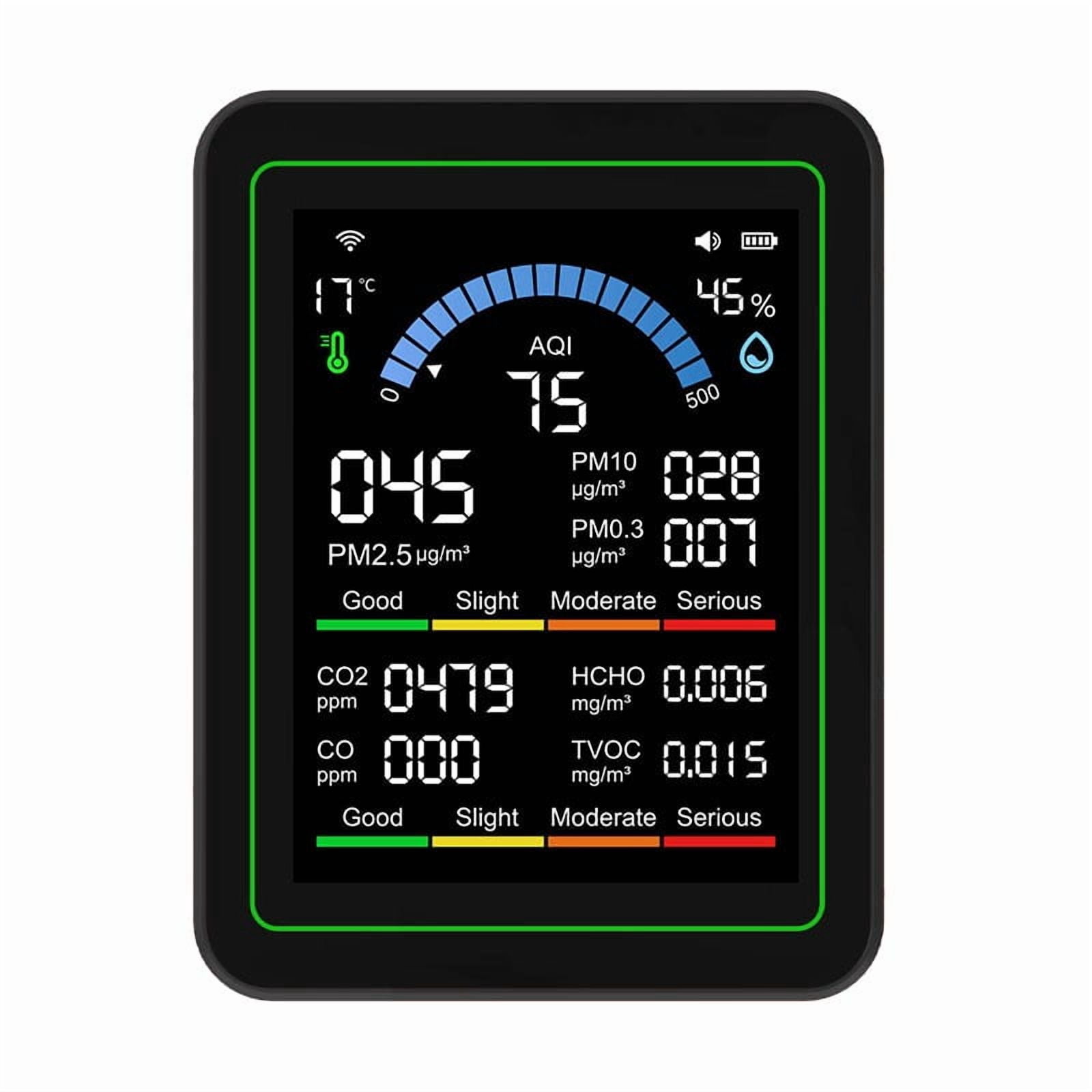 for TUYA WiFi 10-in-1 Air Quality Monitor Carbon Dioxide/PM2.5 Therm&Hygrometer