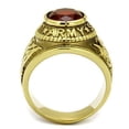 thumbnail image 3 of US Army Ring for Men and Women Unisex Stainless Steel Military Patriotic Ring in Gold with Red Stone Rock, 3 of 11