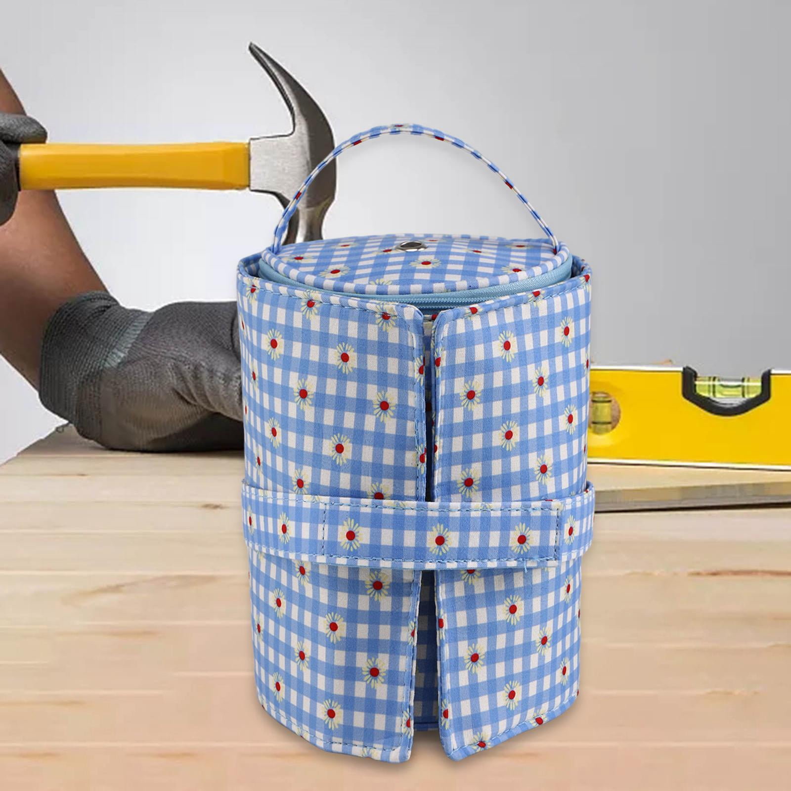 Yarn Storage Tote,Yarn Storage Tote Bag Knitting Crochet Organizer,Detachable Yarn Dispenser Thread Holder case Tote,Portable Storage Bag Yarns Projects Carrying Case,Knitting Crochet Blue