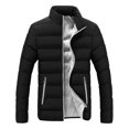 thumbnail image 2 of Chaqueta de invierno para hombre, cuello alto, abrigo con cremallera sólida, ropa de abrigo ajustada (2XL) Likrtyny Para estrenar, 2 of 4