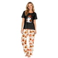 thumbnail image 3 of Family Pajamas Matching Sets - 2 piece Ghost with Pumpkin Short Sleeve Top and Pants ,Matching Halloween Pjs for Family Couples Women Men for 2XL Pjs, 3 of 8