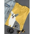 thumbnail image 3 of Monochrome Corgi Watercolor T-Shirt Women -Image by Shutterstock, Female 4X-Large, 3 of 4